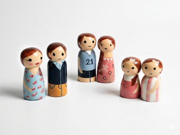 Wooden Family Peg Doll Set