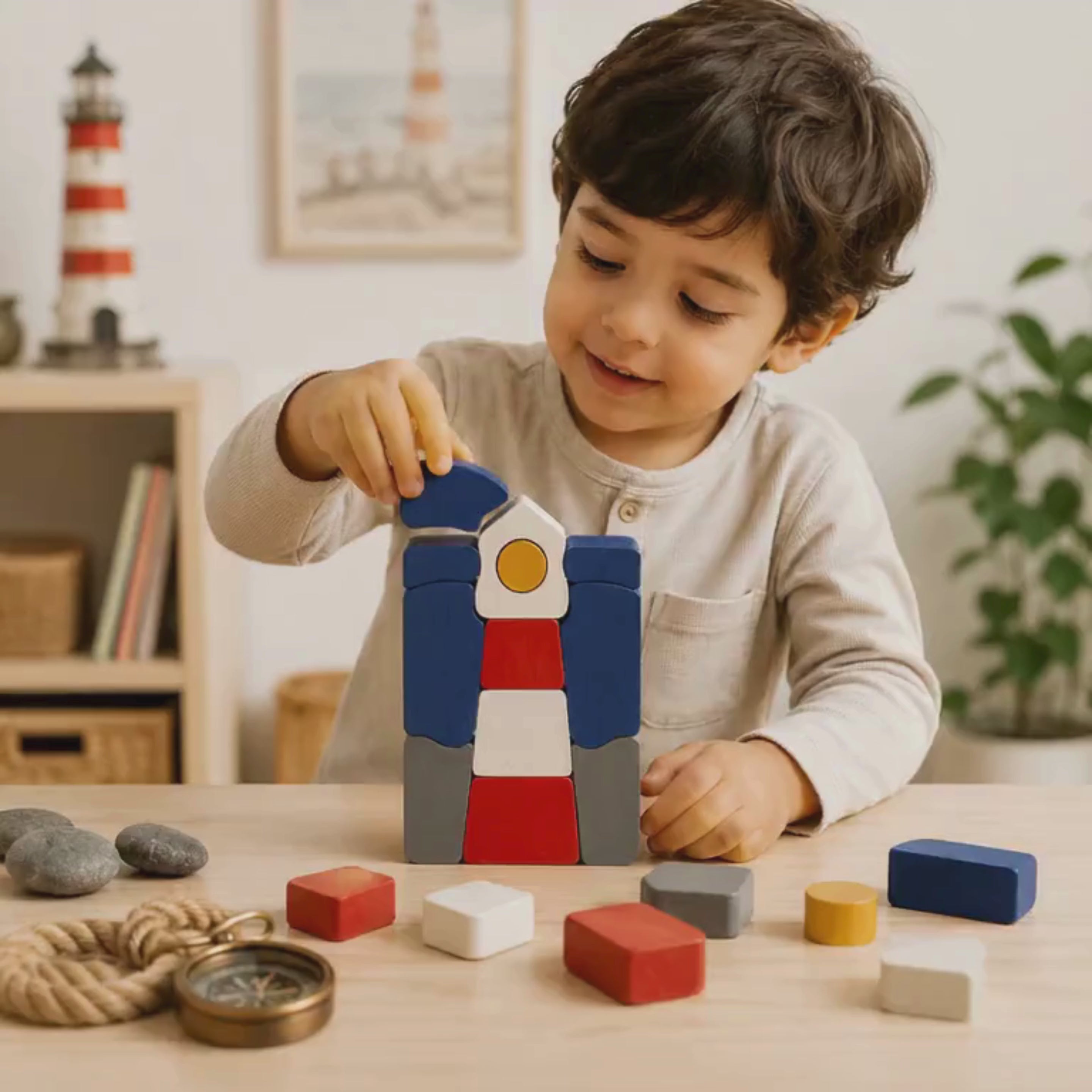 Coastline Lighthouse Montessori Blocks Puzzle