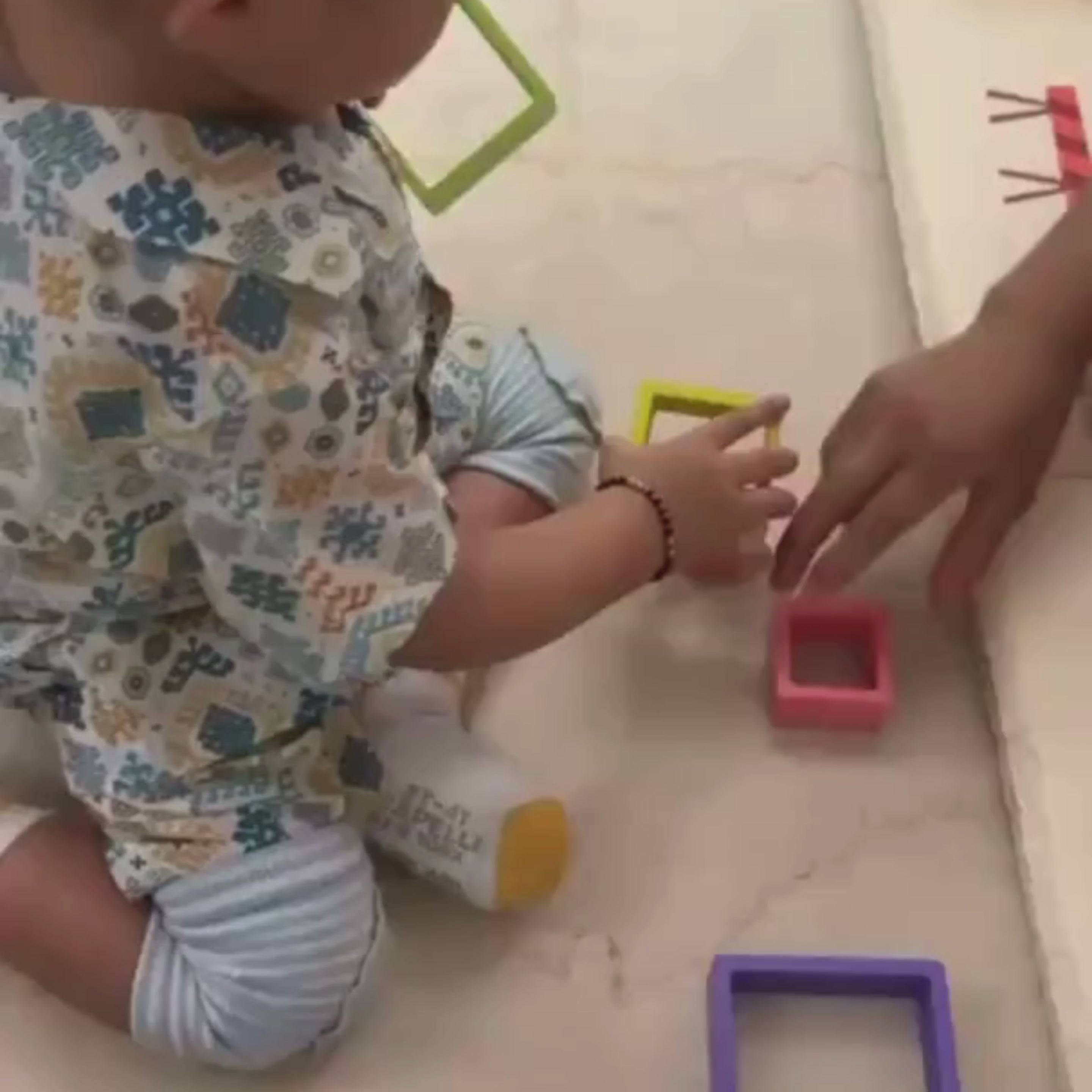 Rainbow Stack-n-Nest Montessori wooden blocks