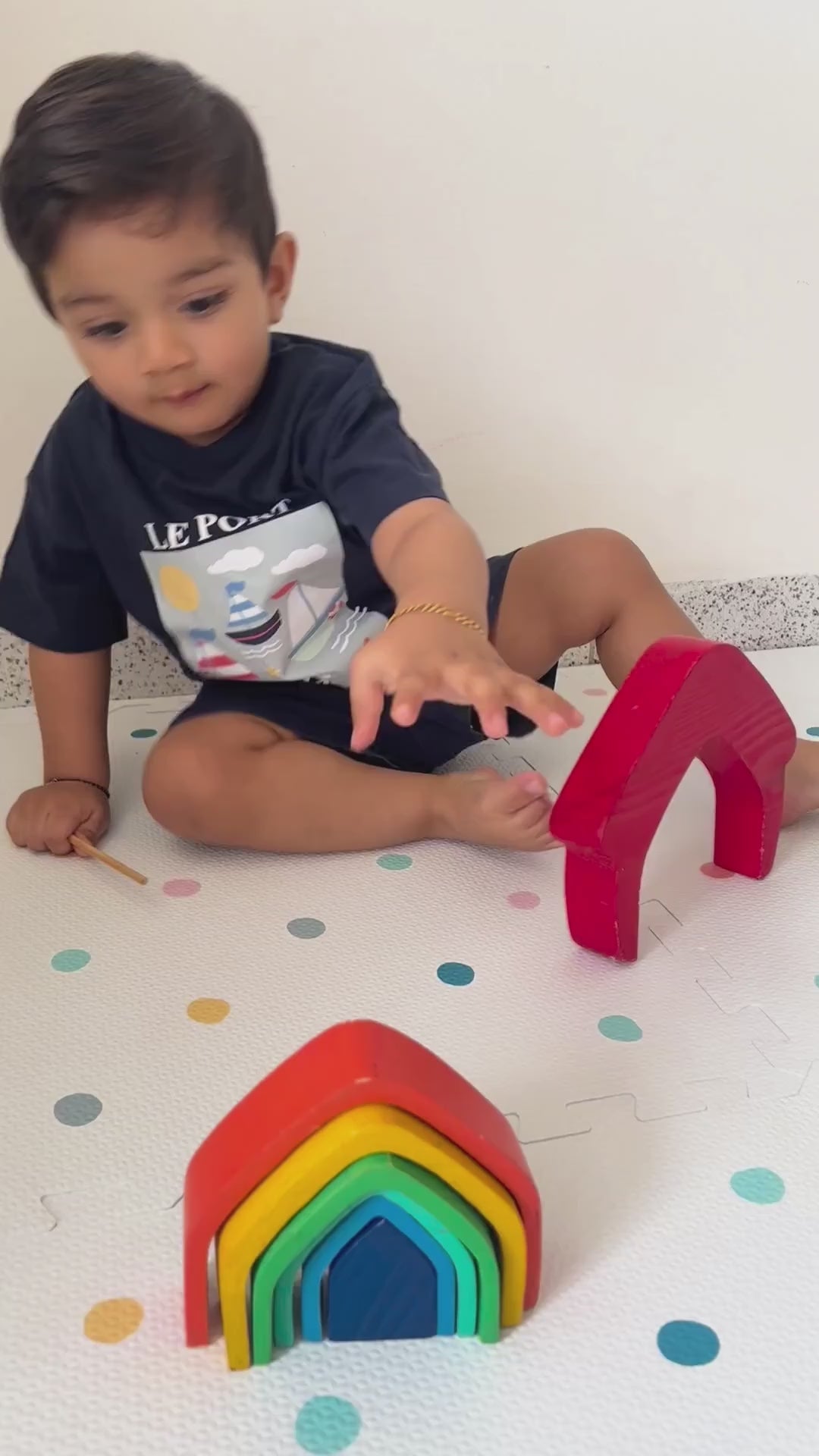 Wooden House Stack – Montessori Learning Toy